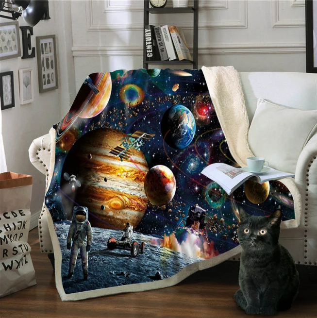 Plush Planet Star Fleece Blanket