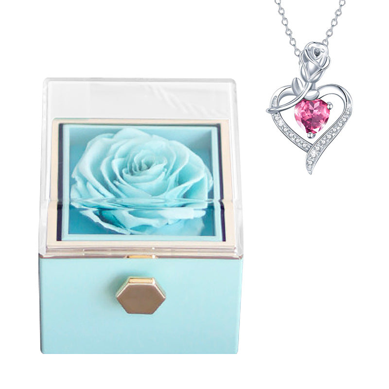 Fashion Creative Rose Jewelry Box Necklace Suit