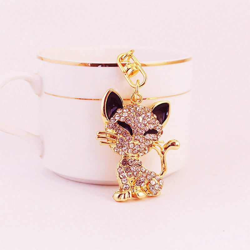 Squinting Cute Fox Animal Alloy Key Ring Accessories Pendant Key Chain