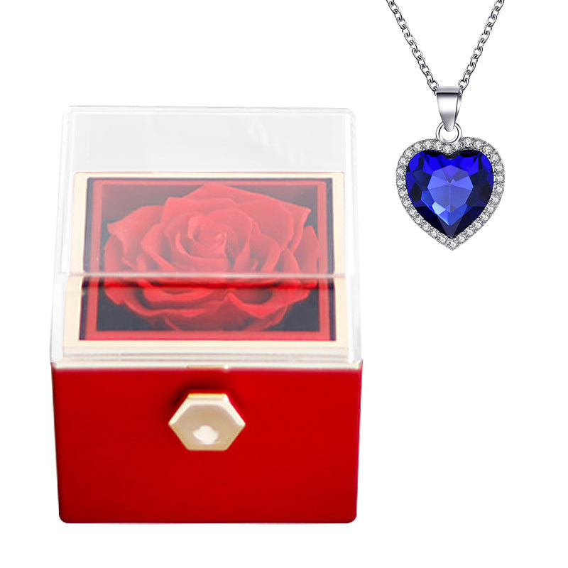 Fashion Creative Rose Jewelry Box Necklace Suit