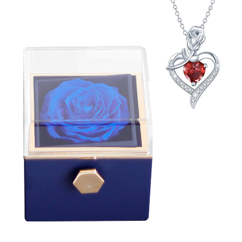 Fashion Creative Rose Jewelry Box Necklace Suit