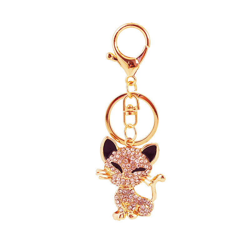 Squinting Cute Fox Animal Alloy Key Ring Accessories Pendant Key Chain