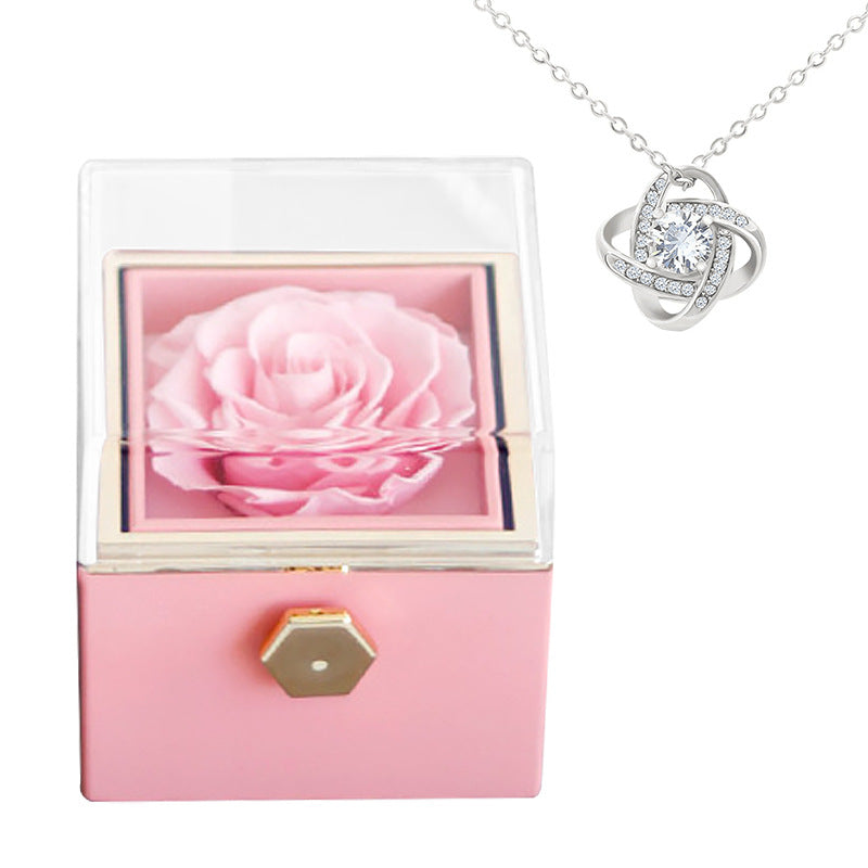 Fashion Creative Rose Jewelry Box Necklace Suit