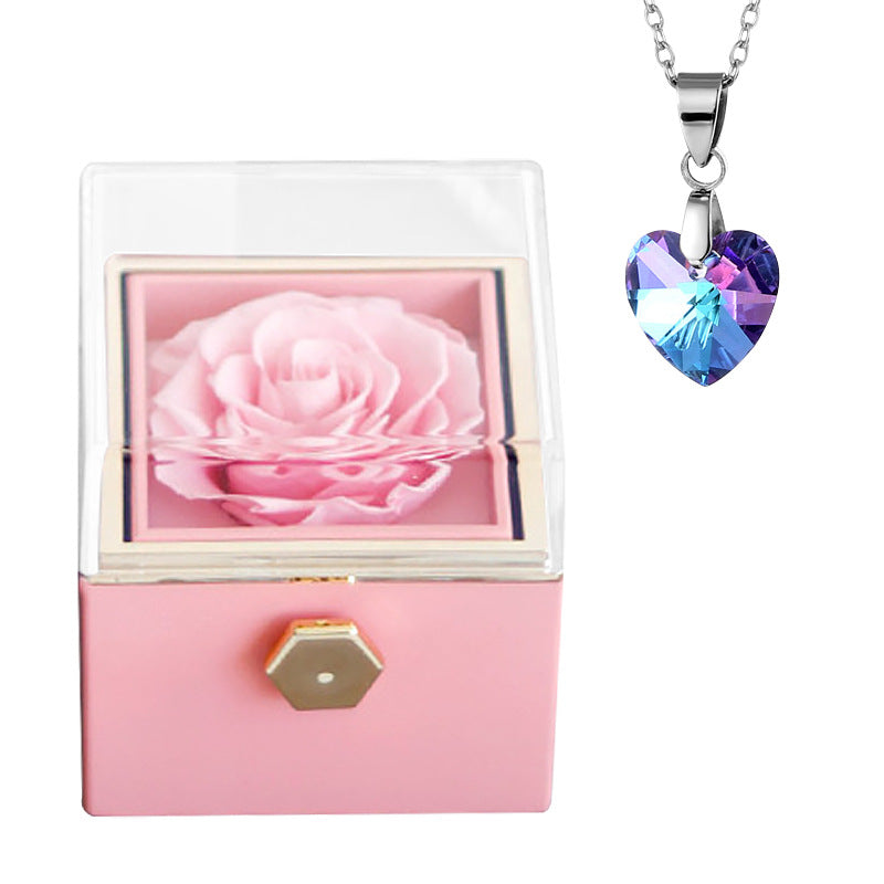 Fashion Creative Rose Jewelry Box Necklace Suit