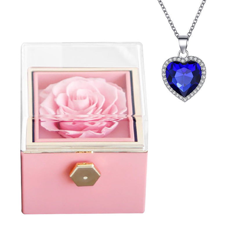 Fashion Creative Rose Jewelry Box Necklace Suit