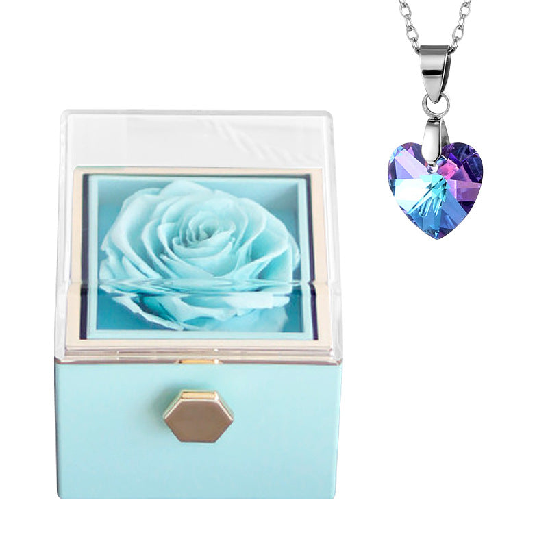 Fashion Creative Rose Jewelry Box Necklace Suit