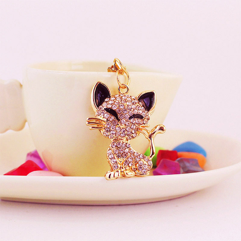 Squinting Cute Fox Animal Alloy Key Ring Accessories Pendant Key Chain