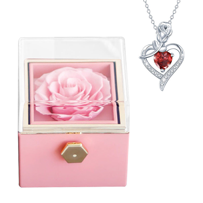 Fashion Creative Rose Jewelry Box Necklace Suit