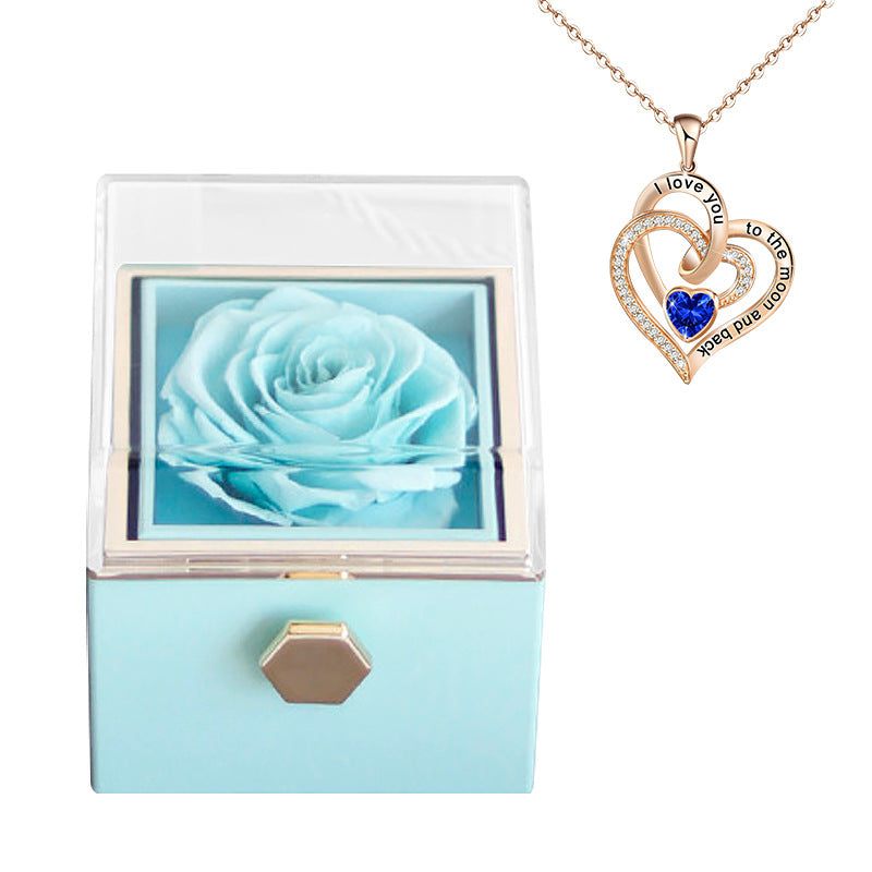 Fashion Creative Rose Jewelry Box Necklace Suit