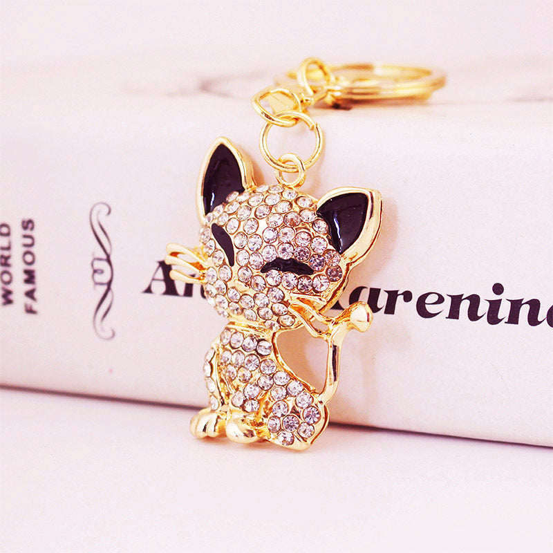 Squinting Cute Fox Animal Alloy Key Ring Accessories Pendant Key Chain