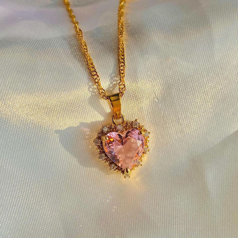 Rhinestone Heart-shaped Necklace