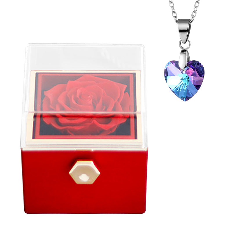 Fashion Creative Rose Jewelry Box Necklace Suit