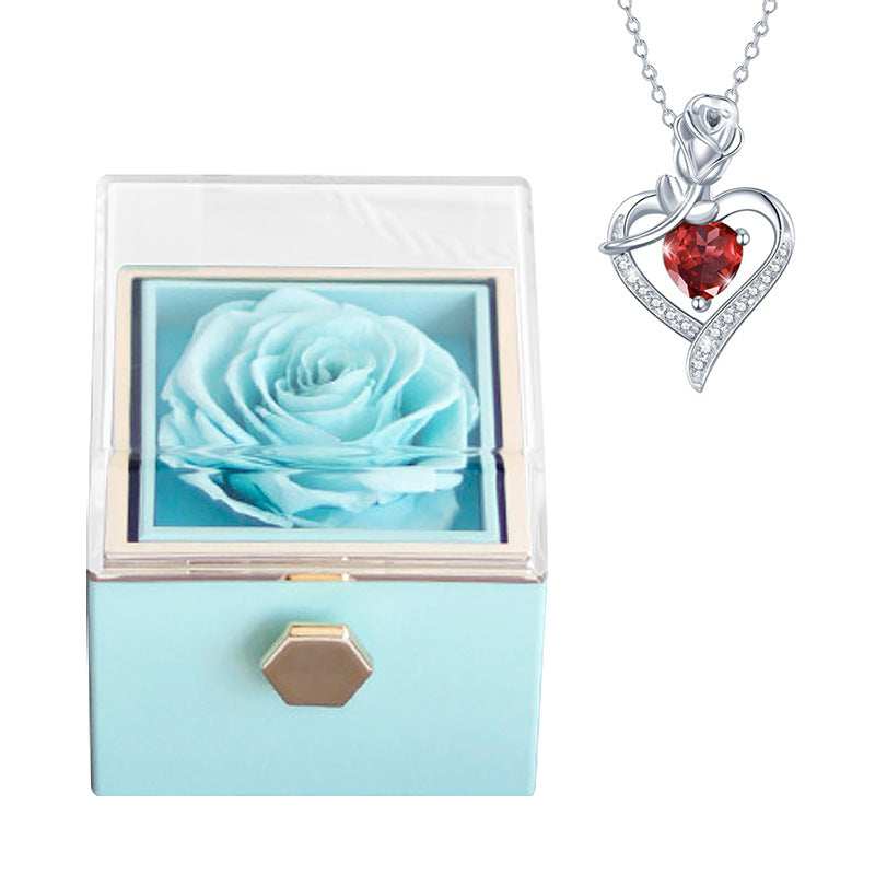 Fashion Creative Rose Jewelry Box Necklace Suit