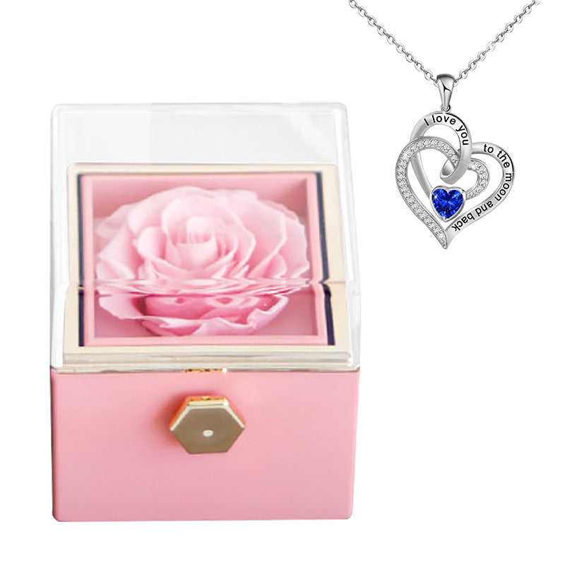 Fashion Creative Rose Jewelry Box Necklace Suit