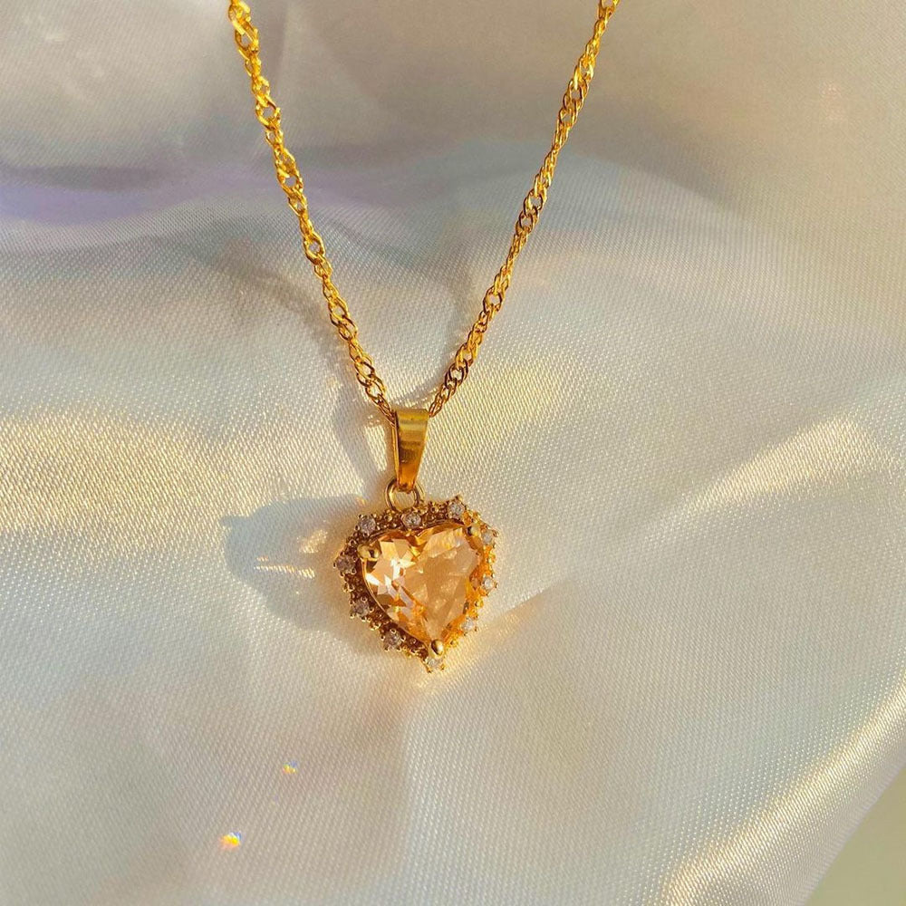 Rhinestone Heart-shaped Necklace