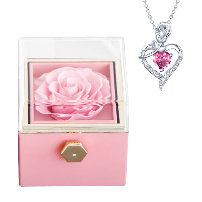 Fashion Creative Rose Jewelry Box Necklace Suit