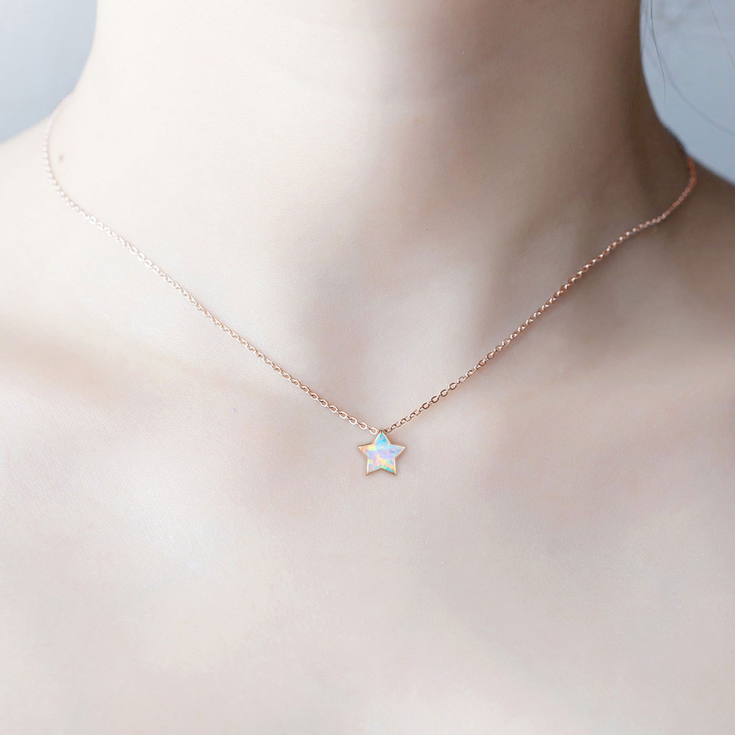 Opal Star Choker Necklace