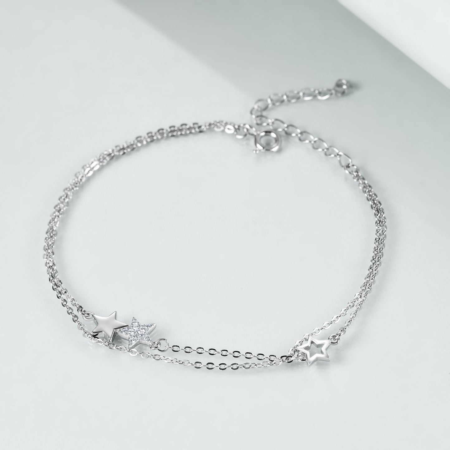 Sterling Silver Star Double Bracelet