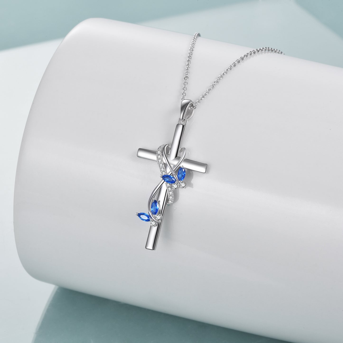 Sterling Silver Cross Butterfy Necklace